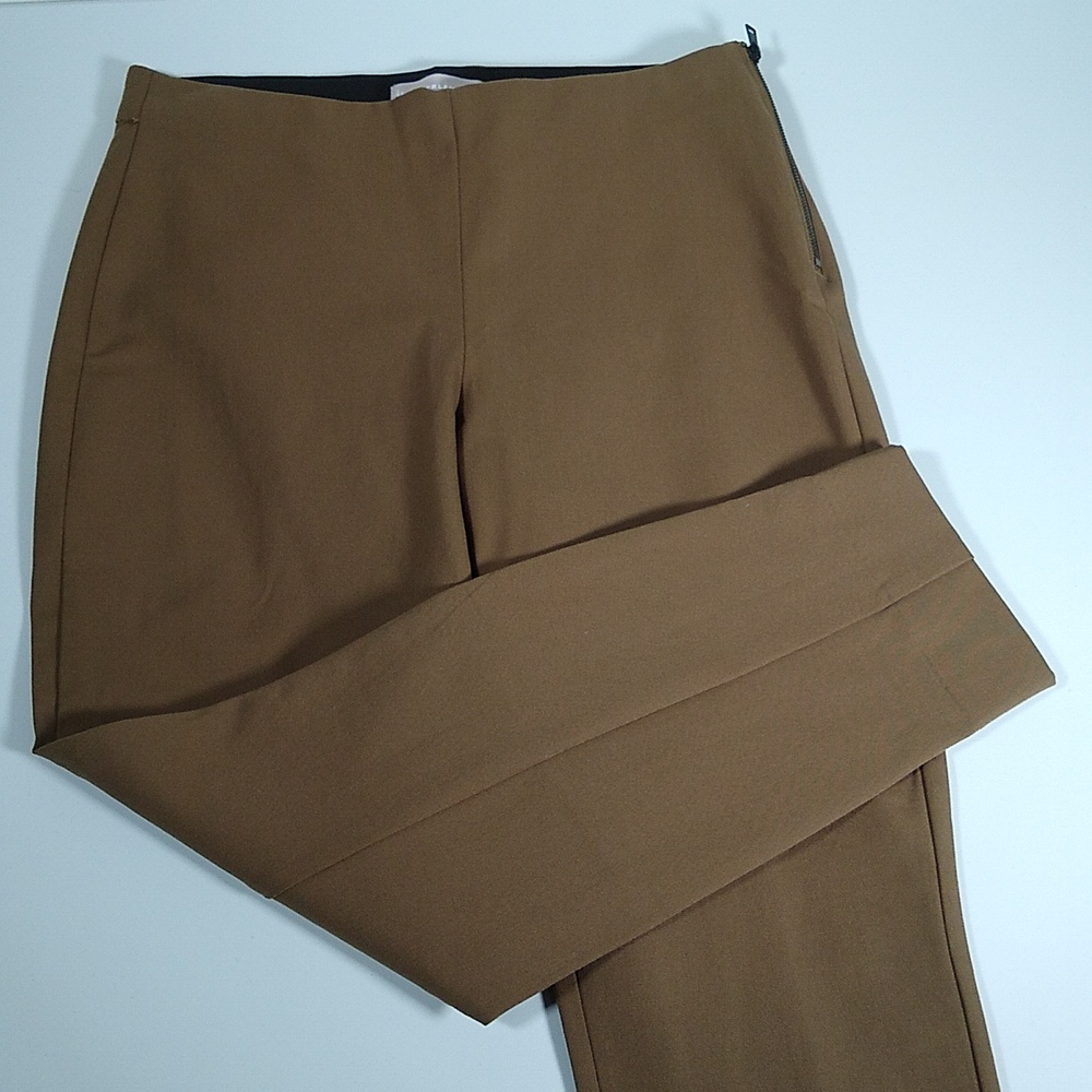 Everlane Side Zip Stretch Cotton Pants olive green 8 - Picture 3 of 9